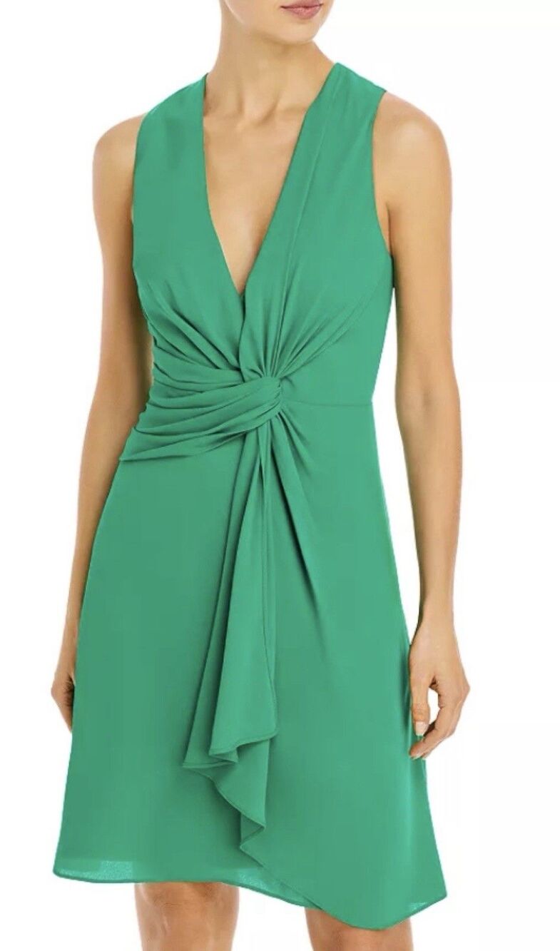 BCBGMaxAzria Tara Dress 6 Quiet Luxury Minimalist  Summer Party Kelly Green